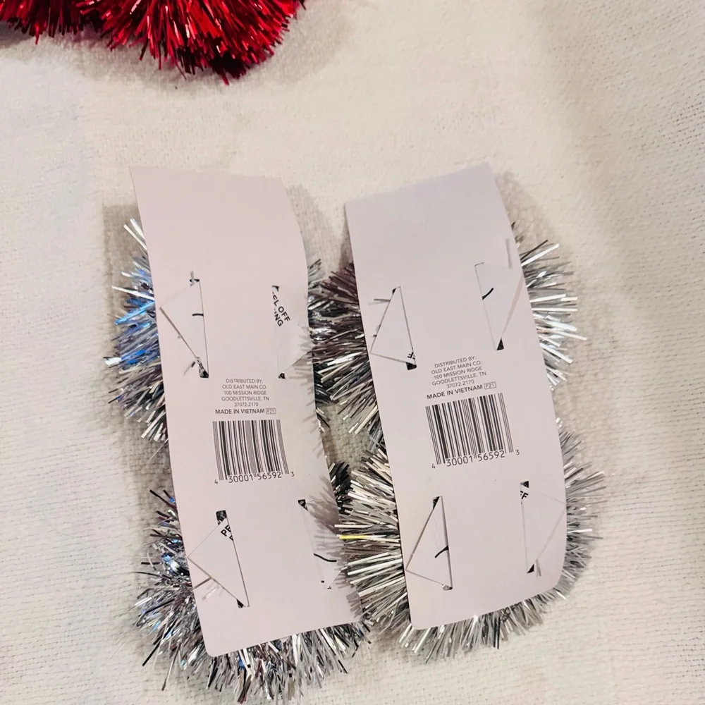 4 Silver Metallic Pom Pom Bows for Party Gift Wrap